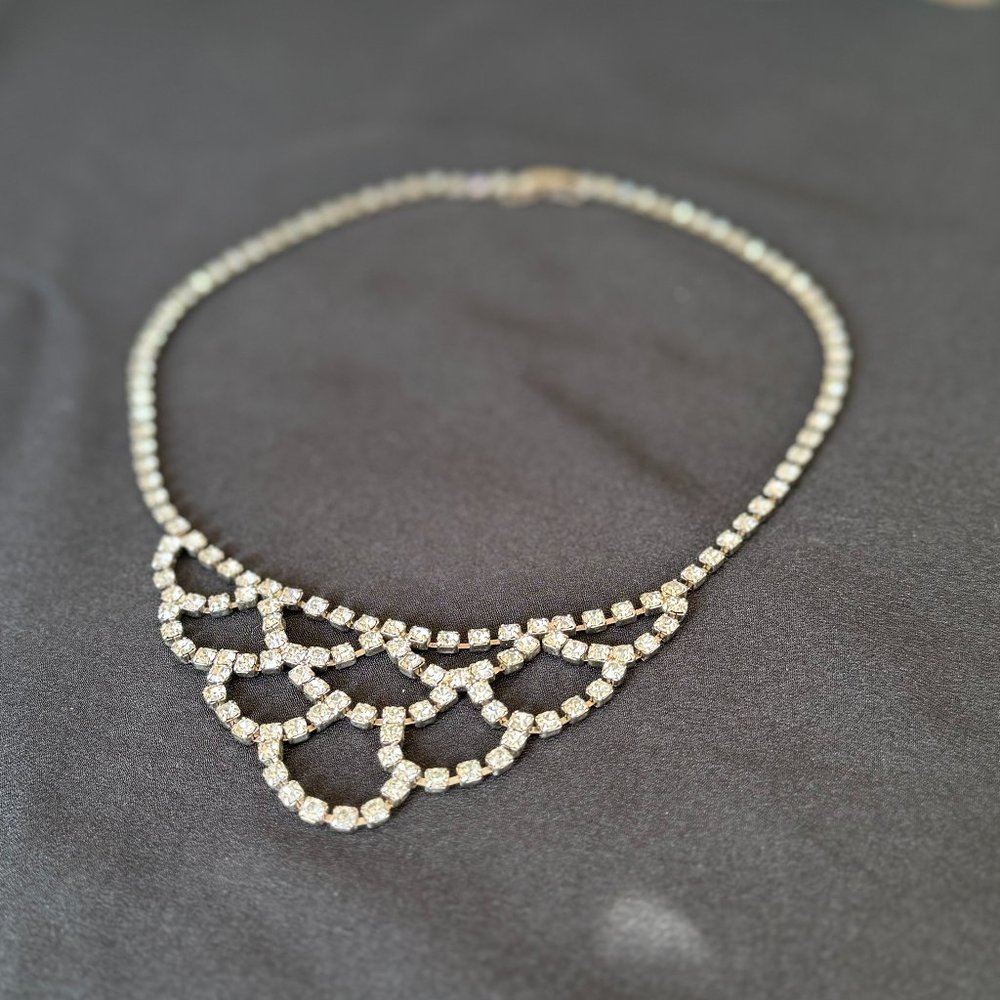 Tiered Choker Bib Rhinestone Necklace Sparkle and Shine